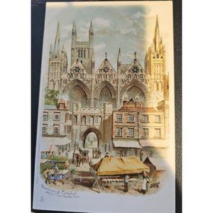 Vtg Raphael Tuck Post Card Cathedral England Peterborough Undivided Back